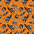 Tossed Bones of Motifs on Orange Fabric - 9606G-33