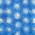 White Bubble Starburst on Blue Batik Fabric - 344Q-12