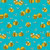 Love Bees on Teal Fabric - 120-22079