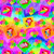 Rainbow Lips and Tongues on Rainbow Fabric - 10407