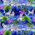 Multi-color Allover Unicorns on Blue Fabric - 2724-17