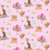 Bunnies and Baskets on Pink Fabric - 9764-22