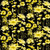 Yellow Daisies on Black Fabric - 9969-94