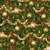 GREEN GARLAND WITH GOLD & RED DECORATIONS FABRIC