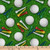 Golf Balls and Tees on Grass Fabric - DAVDX-3097-1C-Multi