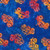 Tossed Flame Orange & Red Trucks on Marbled Blue Batik Fabric - AMD21276-101 Flame