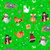 Christmas Kitties on Green Fabric - CHM2-04726-G
