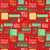 Multi-Color Christmas Greetings on Red Fabric - CHM2-04725-R