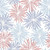 Navy Blue, Light Blue and Red Starbursts on White Fabric - 116-07
