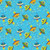 Multi-Color Spaceships on Light Blue - 139-11