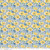 Yellow and Blue Flowers on White Fabric - C12283 Yellow