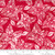 White Poinsettia Flowers on Red Batik Fabric - 23711-212