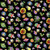 Brightly Colored Whimsical Insects on Black Fabric - 17009-Black