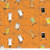 Dancing Spools and Webs on Orange Fabric - C17607 Orange