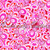 TOSSED RED, GRAY, PINK & WHITE ASSORTED DESIGNS & HEARTS ON RED FABRIC