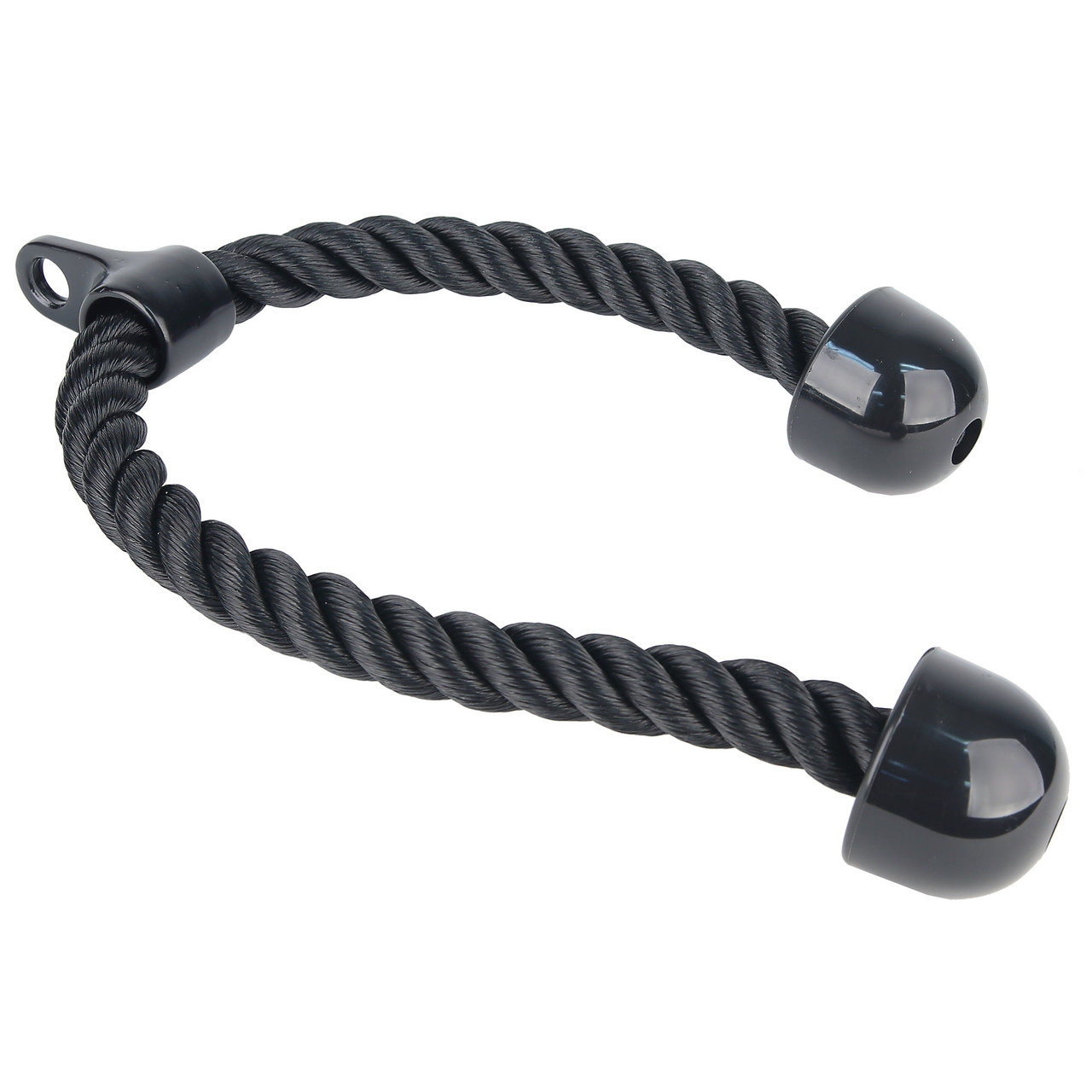 Dual Grip Tricep Press Down Rope, All Black, 333974 - Sportsmith