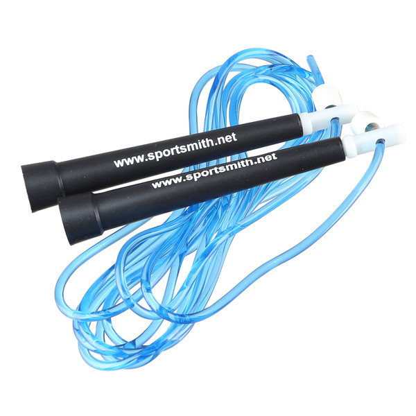 Boxer's Training Speed Jump Rope, Adjustable, Blue Cord with Black Handles, 9'