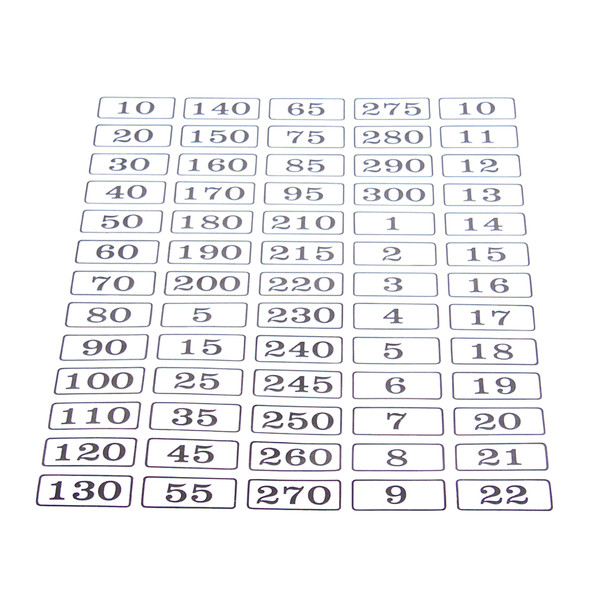 Weight Stack Labels | Black Numbers on White Background