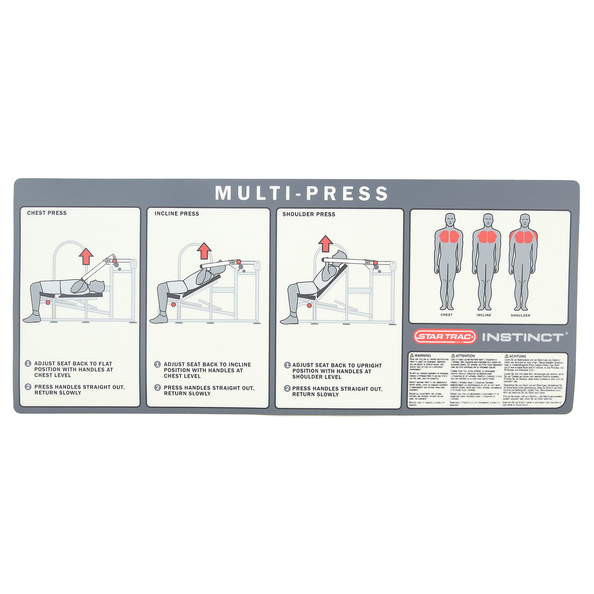 Instruction Placard , Instinct MultiPress, 80 Degree