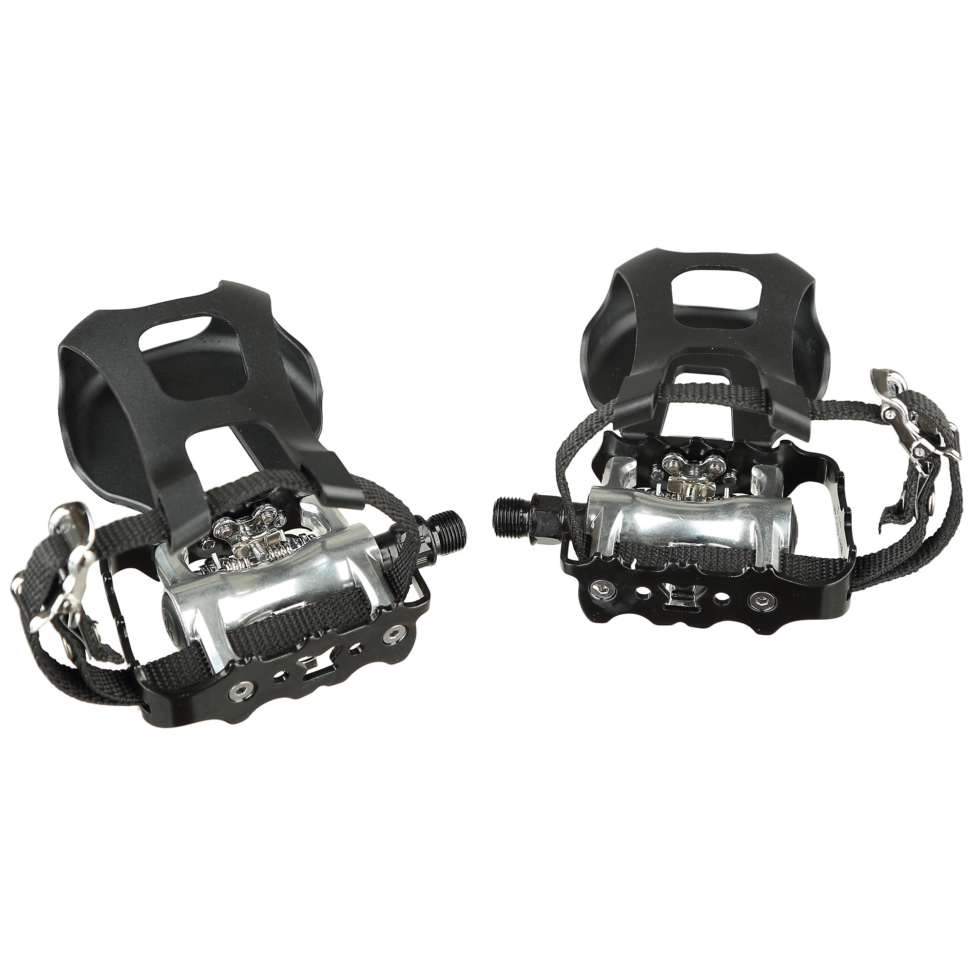 Bike Pedals, SPD Pedal Set with Toe Cages and Shoe Hardware, 9/16"