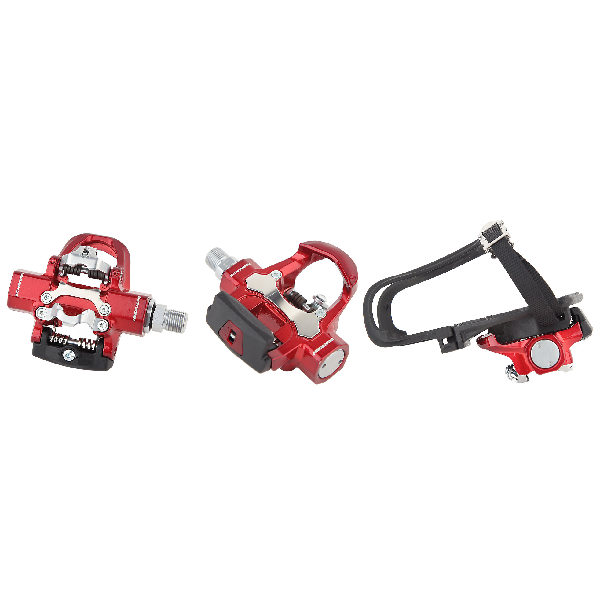 Bike Pedals, Schwinn Triple Link 2.0 Pedal Set, 9/16", Threaded, LOOK DELTA