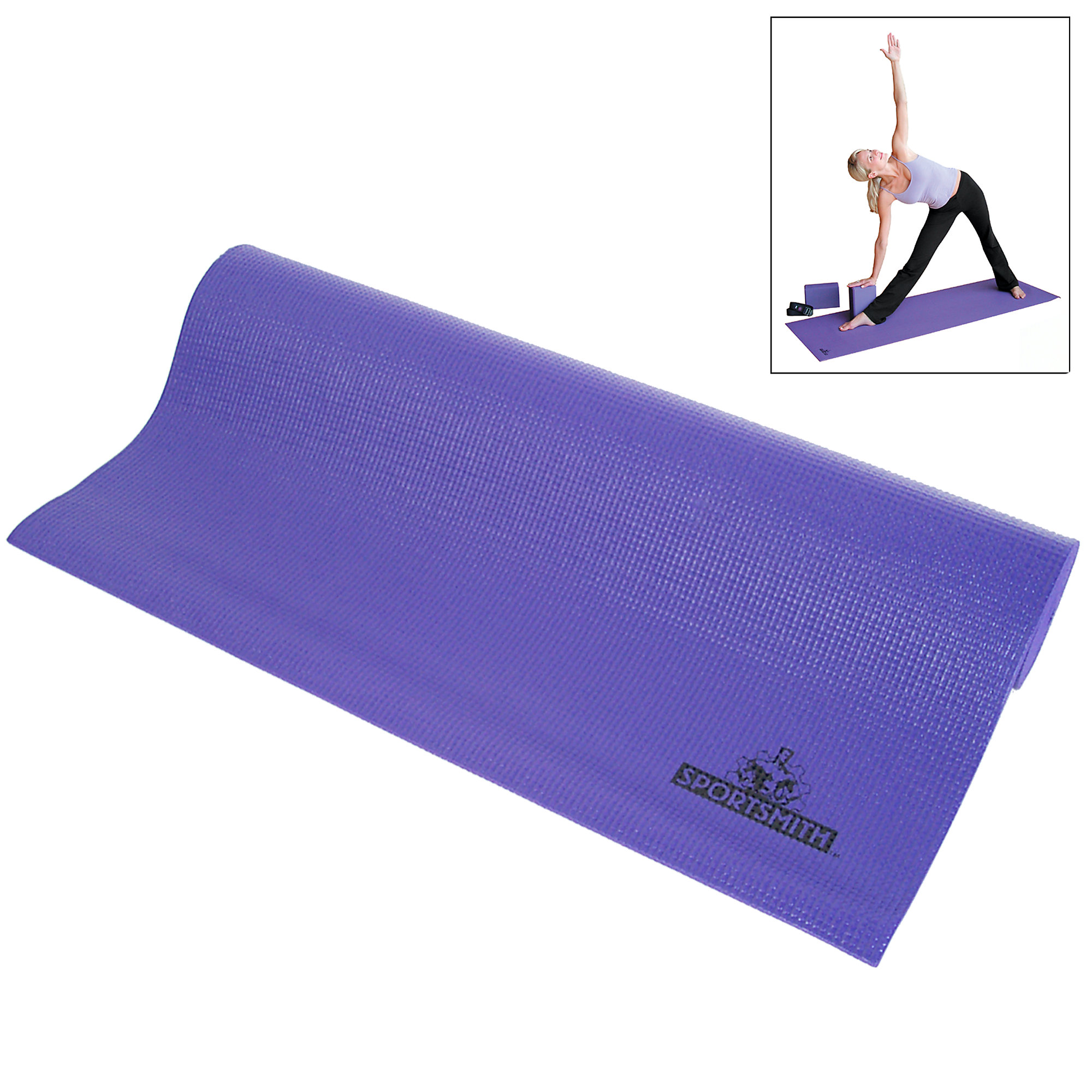 Sticky Yoga Mat, Purple, 68" x 24" x 3/16"