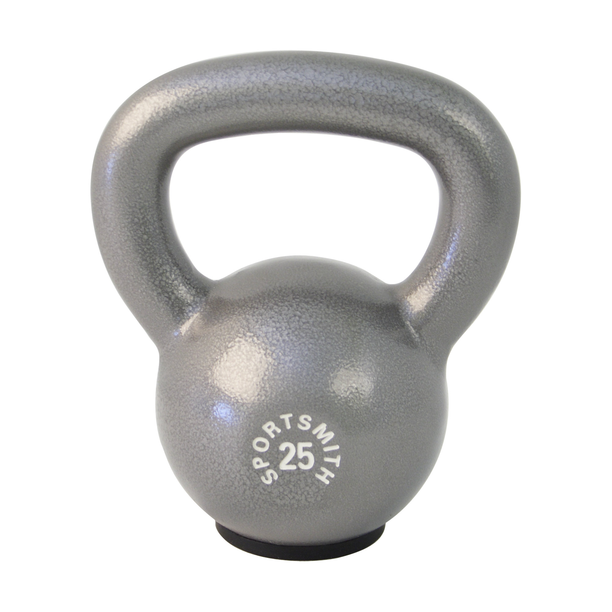 25 Lb. Kettlebell with Rubber Base, Cast Iron, Gray