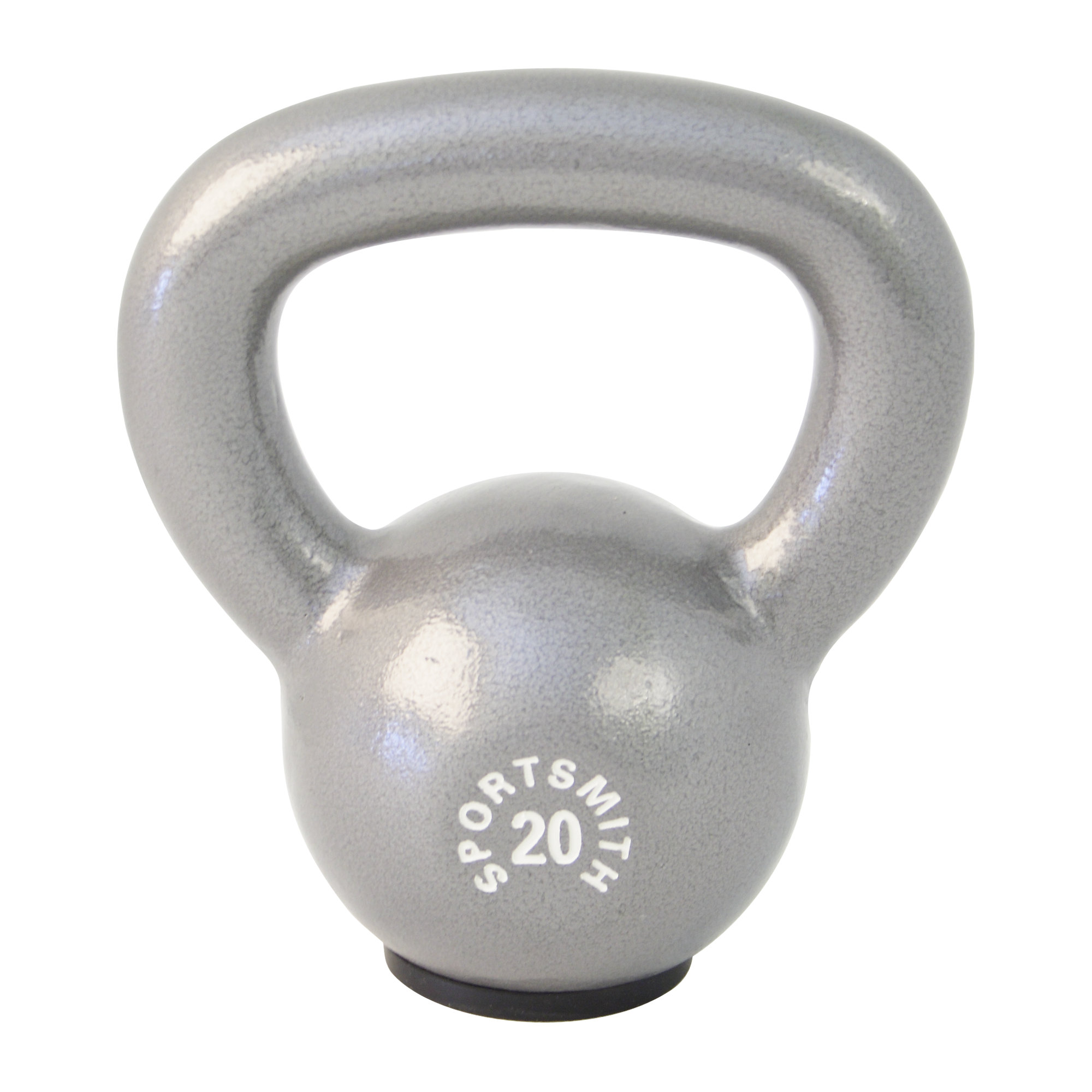 20 Lb. Kettlebell with Rubber Base, Cast Iron, Gray