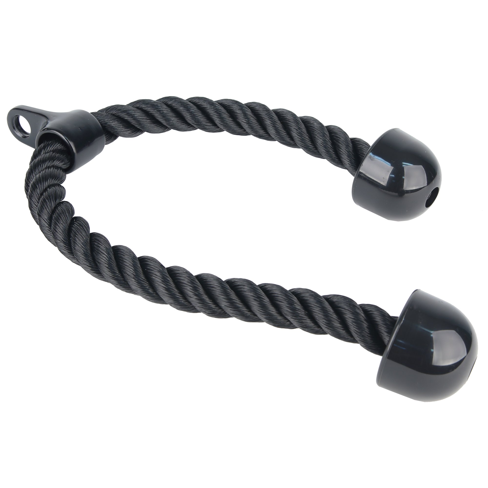 Dual Grip Tricep Press Down Rope, All Black, 333974 - Sportsmith