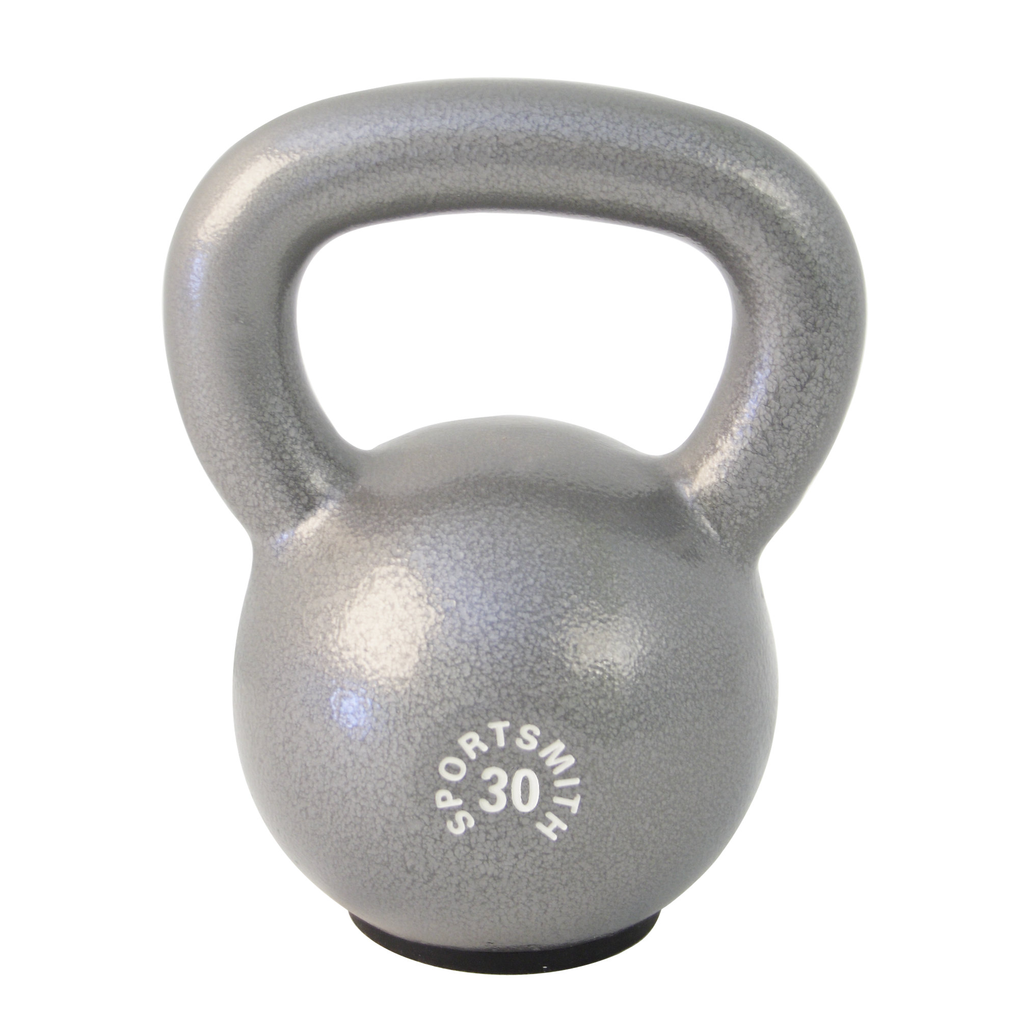 30 Lb. Kettlebell with Rubber Base, Cast Iron, Gray