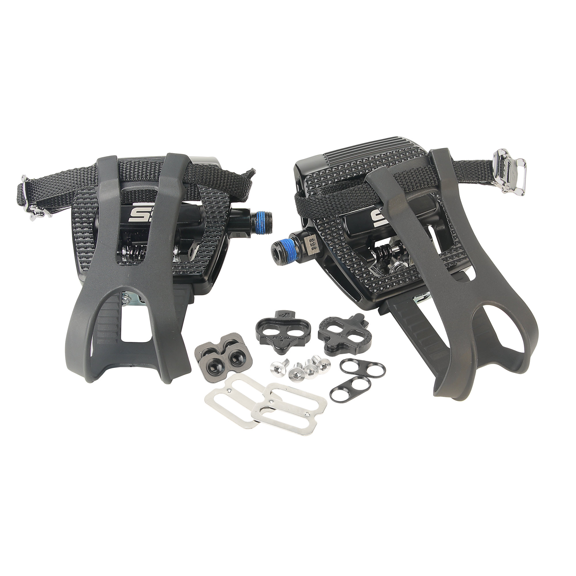 Bike Pedals, Pair, 9/16", VP-S5, SPD/Strap/Toe Clip