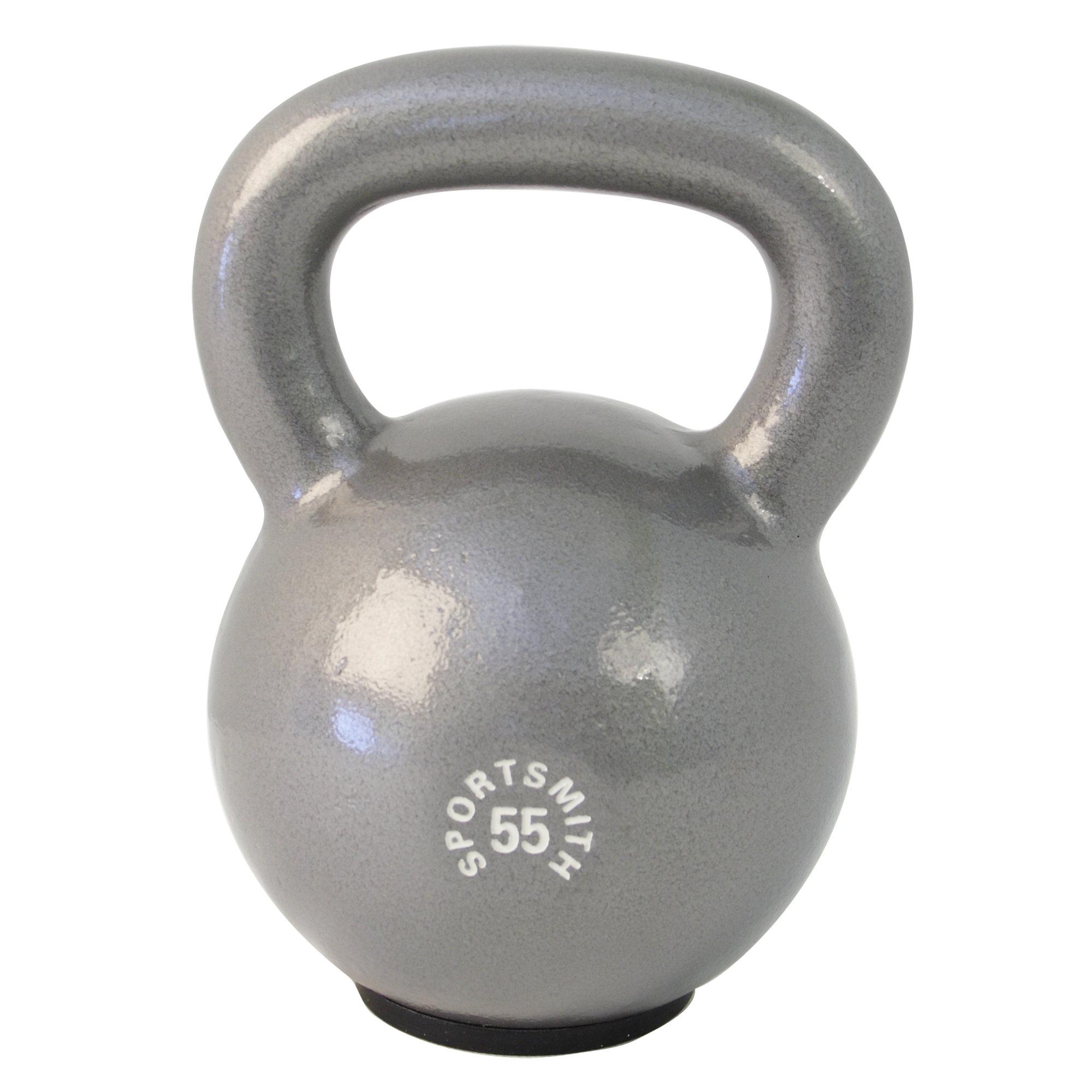 55 Lb. Kettlebell with Rubber Base, Cast Iron, Gray