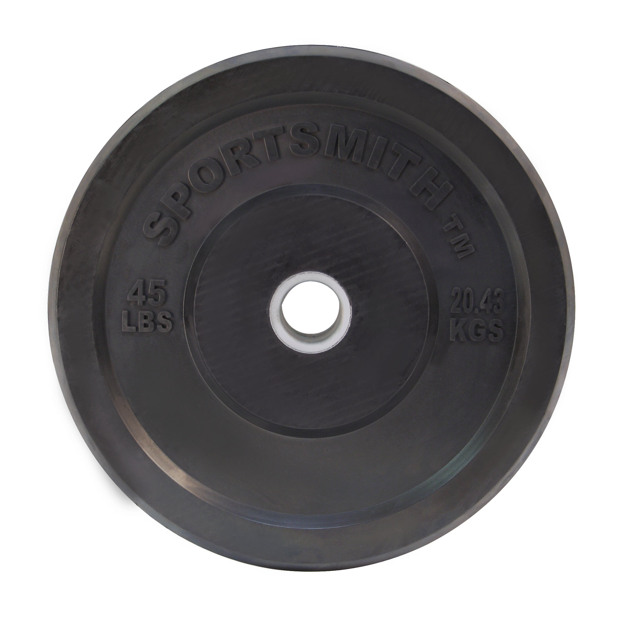 Premium Olympic Rubber Bumper Plate, Sportsmith, 45lb, Black