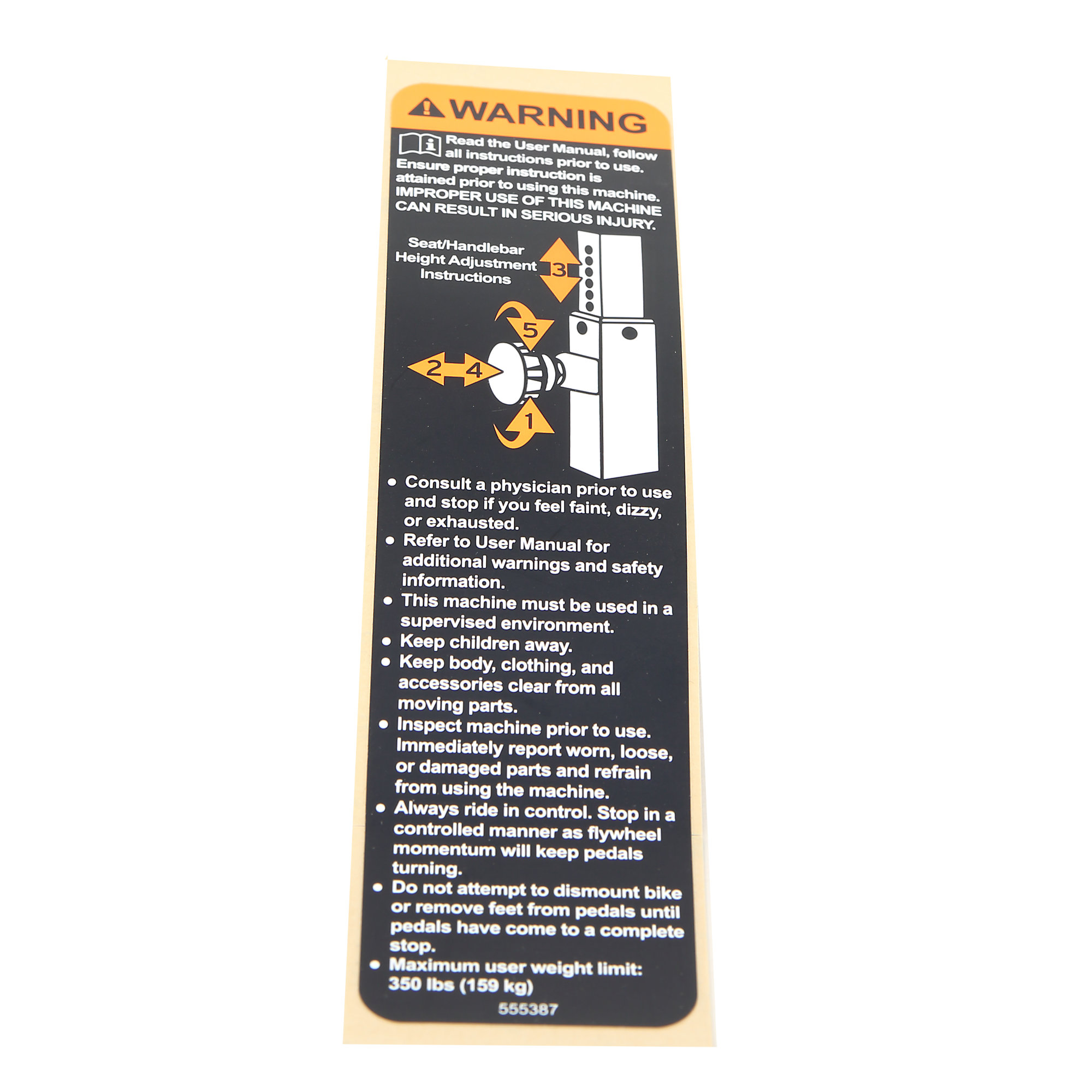 Warning Decal for Riding & Slider