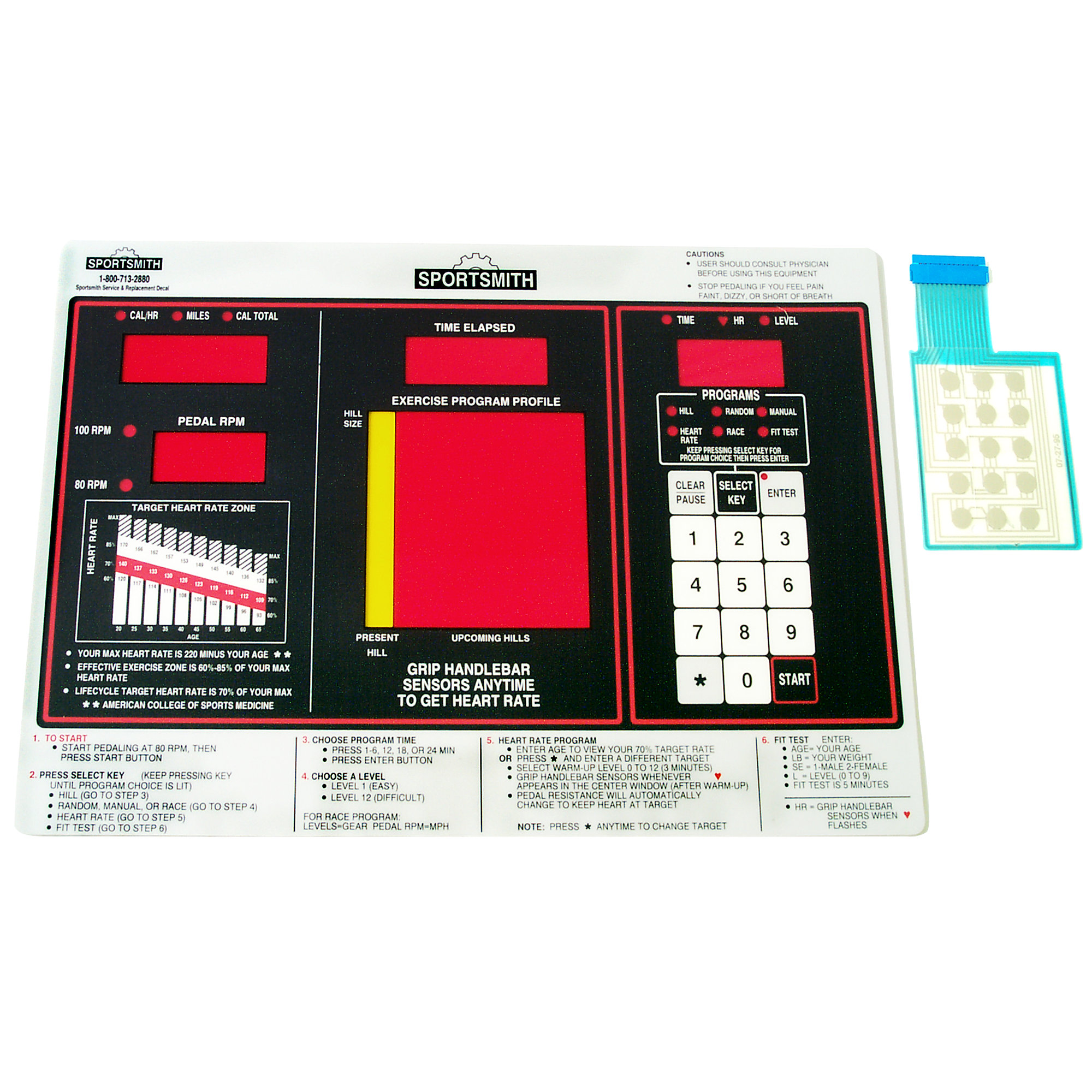 Overlay and Keypad, LifeFitness, Serial# Specific