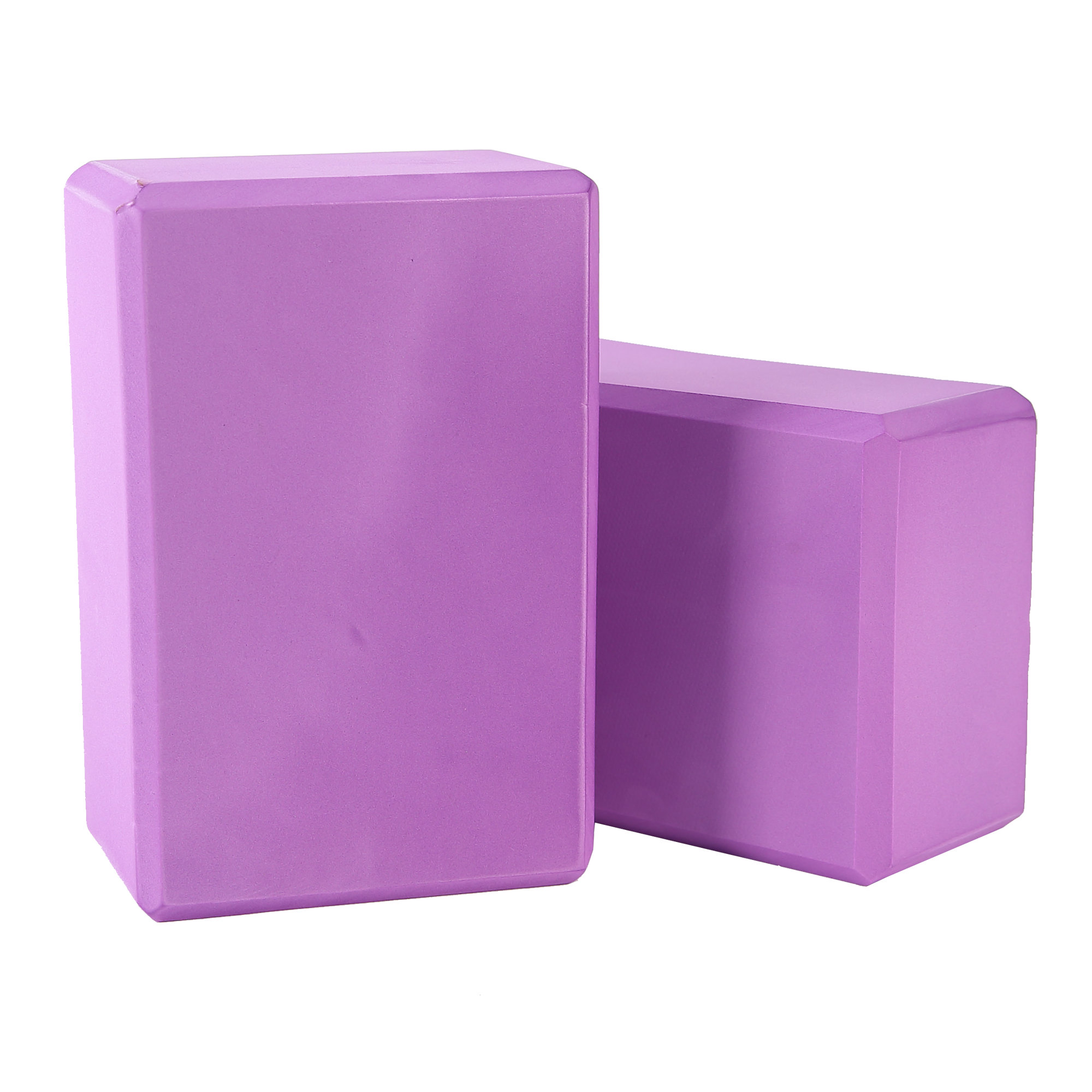 Eco Foam Yoga Blocks, Set of 2, with Beveled Edges, 4 X 6 X 9, Purple,  Pack - Sportsmith