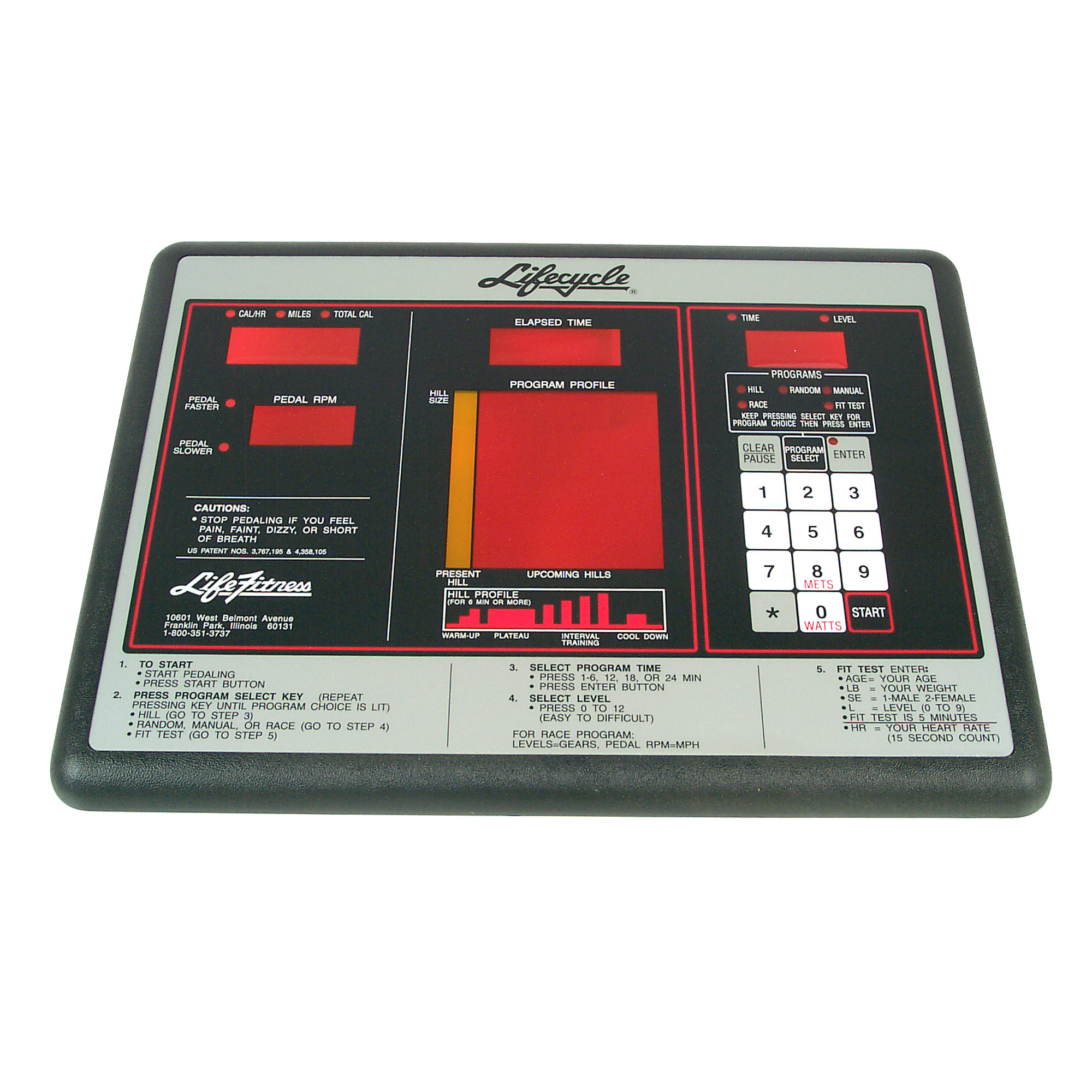 Overlay and Keypad with Bezel Life Fitness AK18-00172-0001