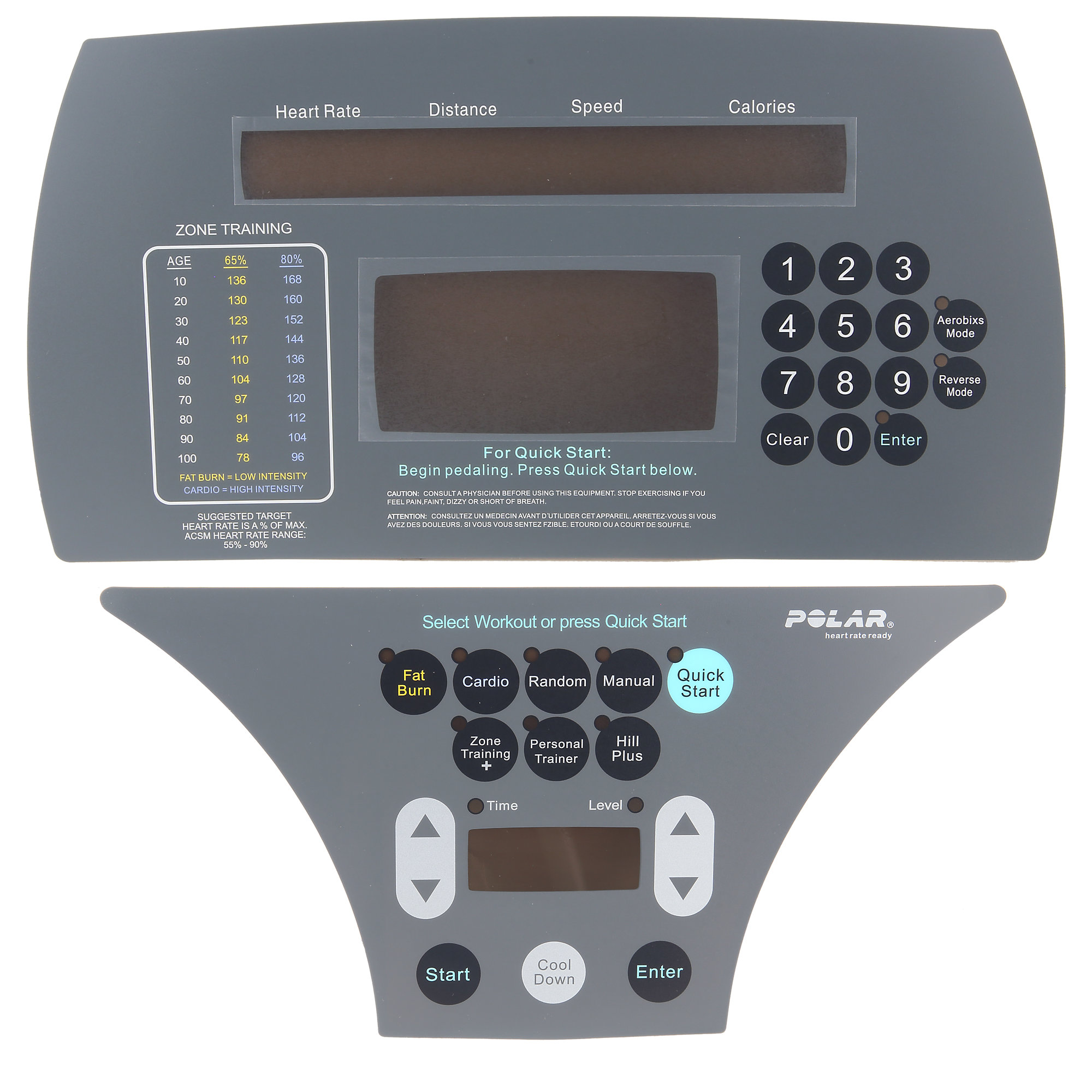 Overlay Kit without Keypad for certain LifeFitness Crosstrainers