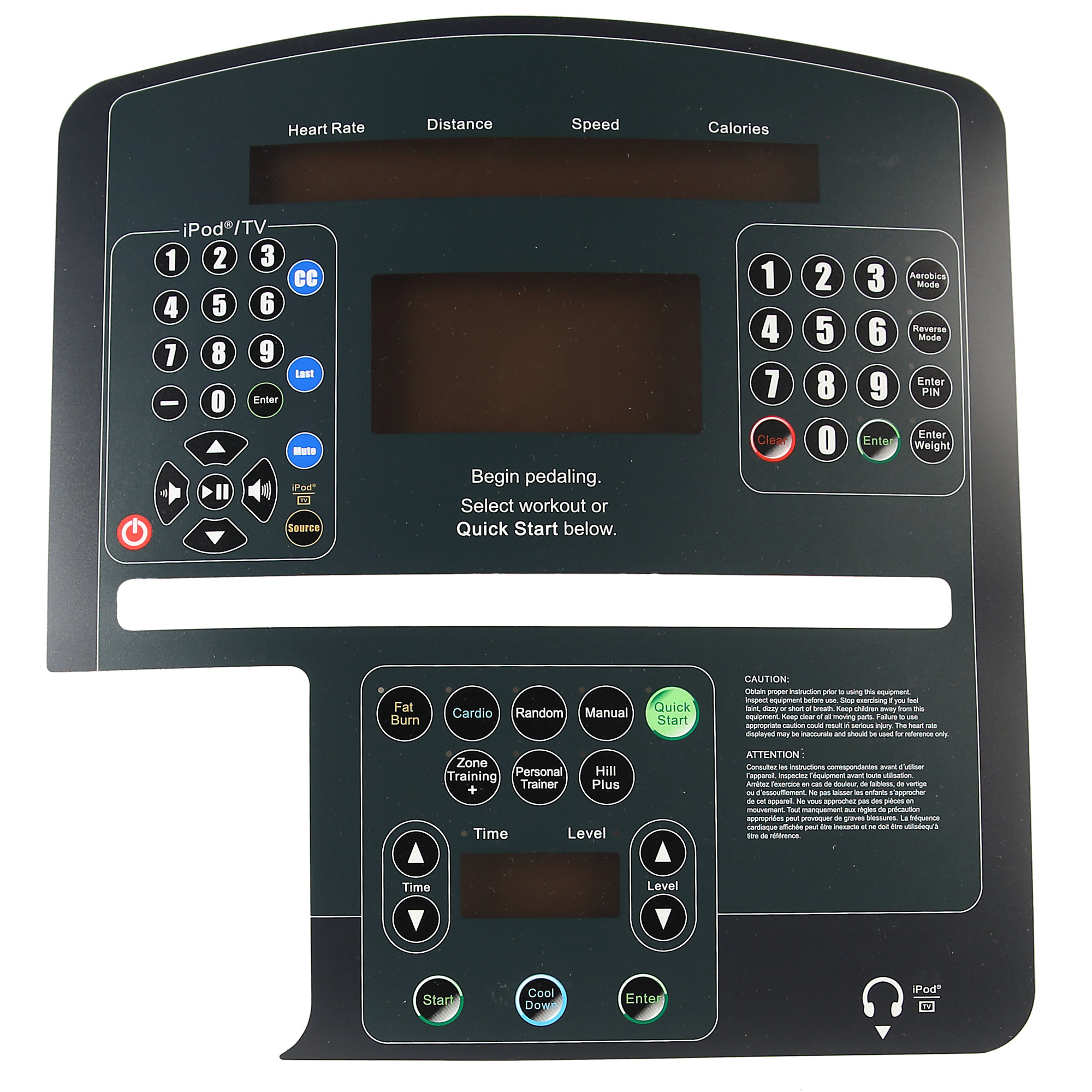 Overlay w/out Keypads, Integrity, Fits certain LifeFitness Crosstrainers