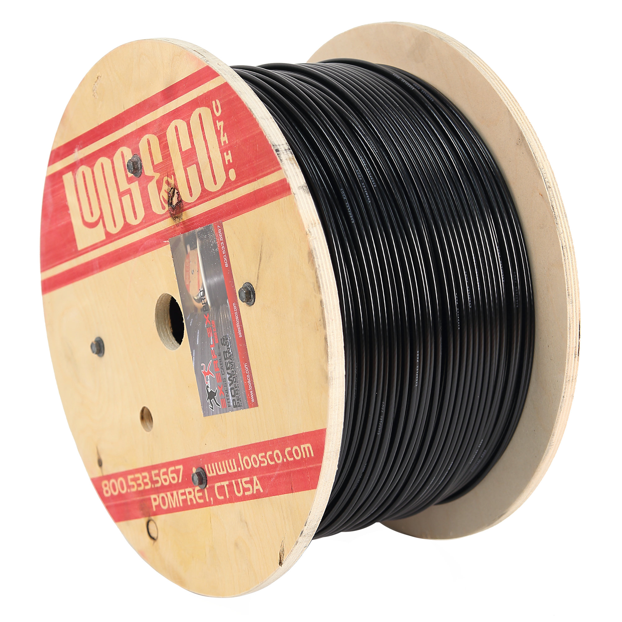  Exerflex Pro Cable 3/16", Black Nylon Coating | 1,000 Foot Reel 
