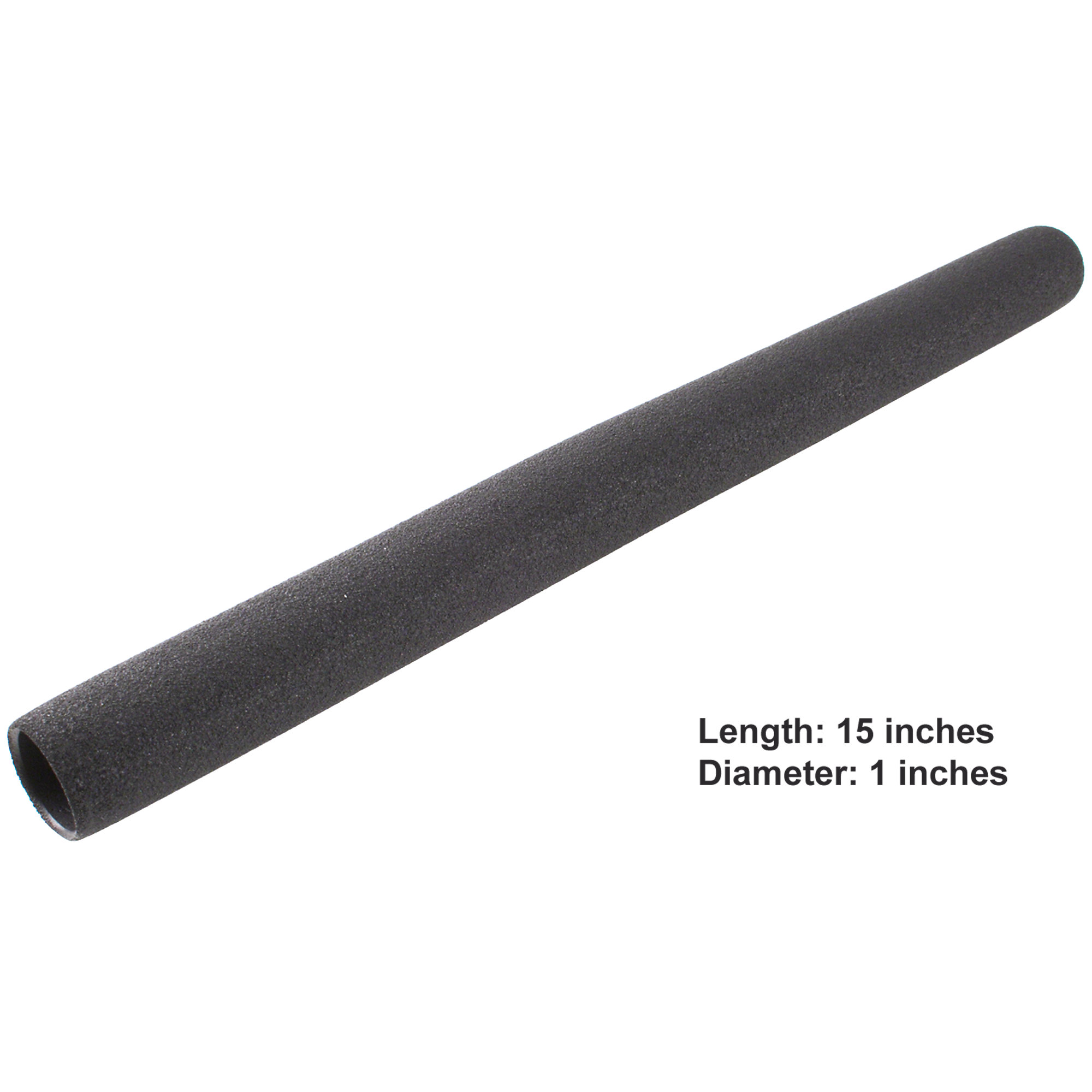 Closed End Rubber Grip, 15" Long, Fits 1"