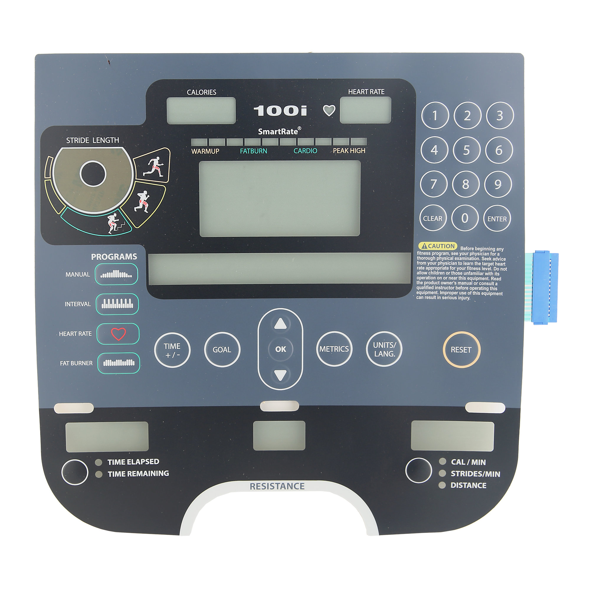 Overlay and Keypad, AMT C100i, Precor