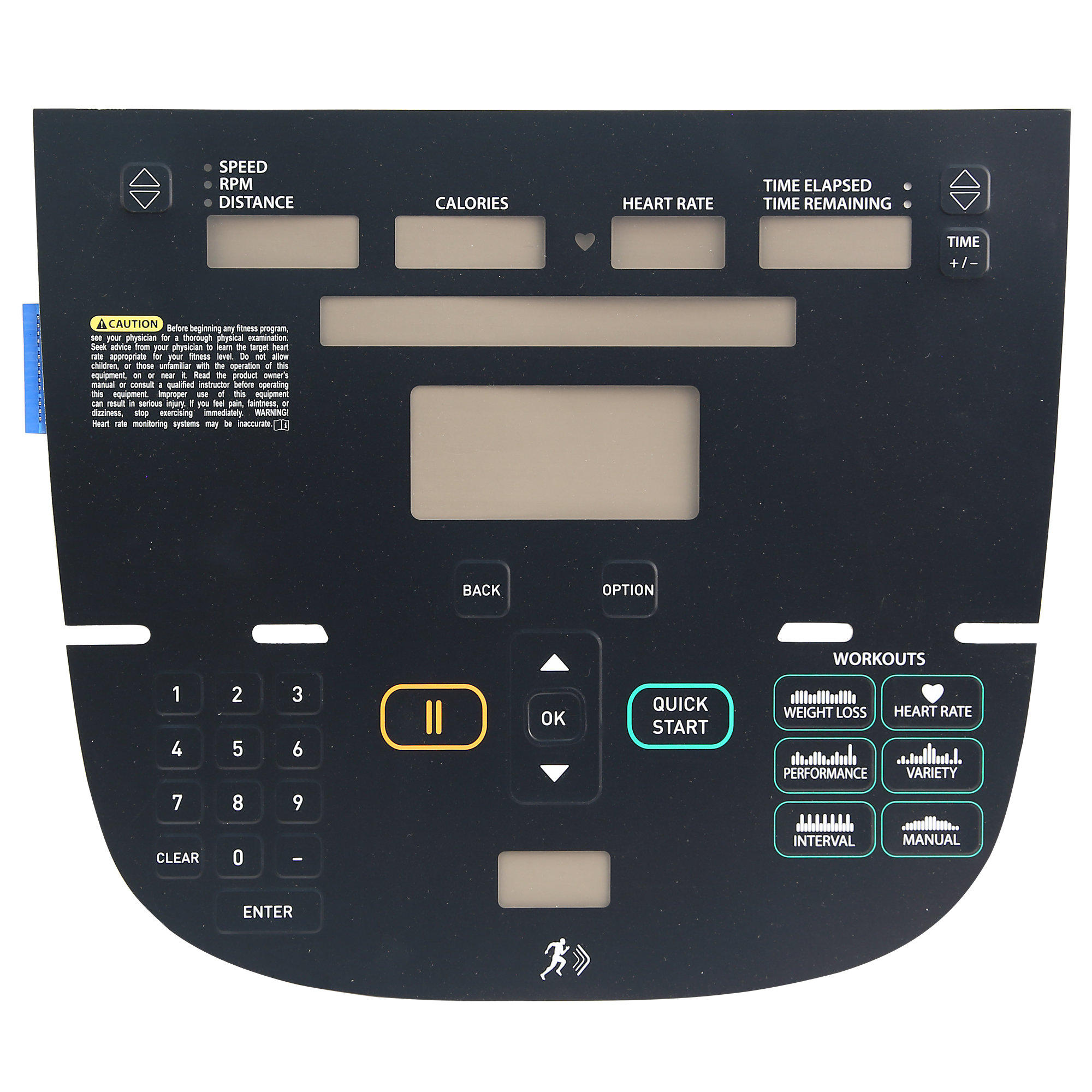 Overlay and Keypad, P30, UBK/RBK 835, Precor