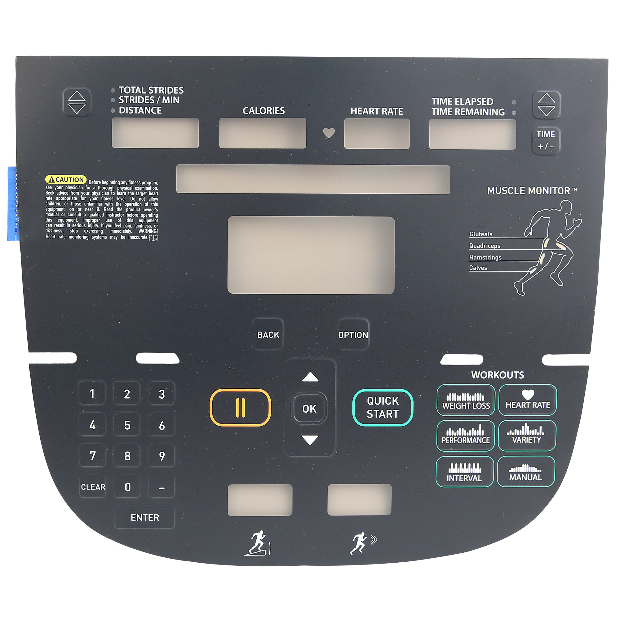 Overlay and Keypad, P30, EFX 833, Precor