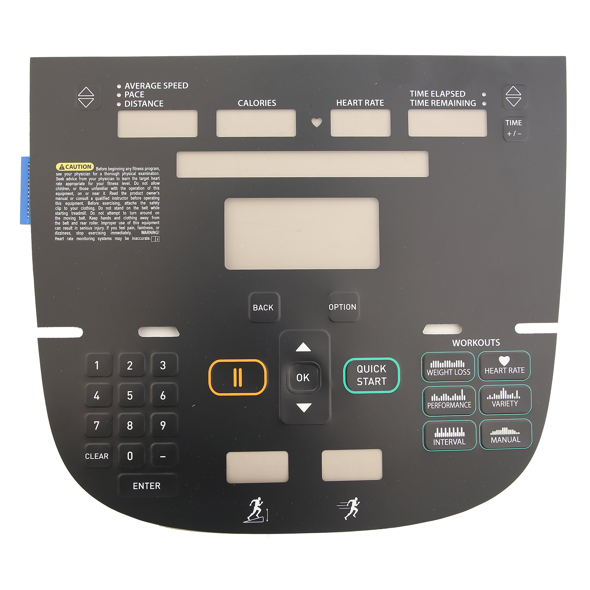 Overlay and Keypad, P30, TRM-10 833, Precor