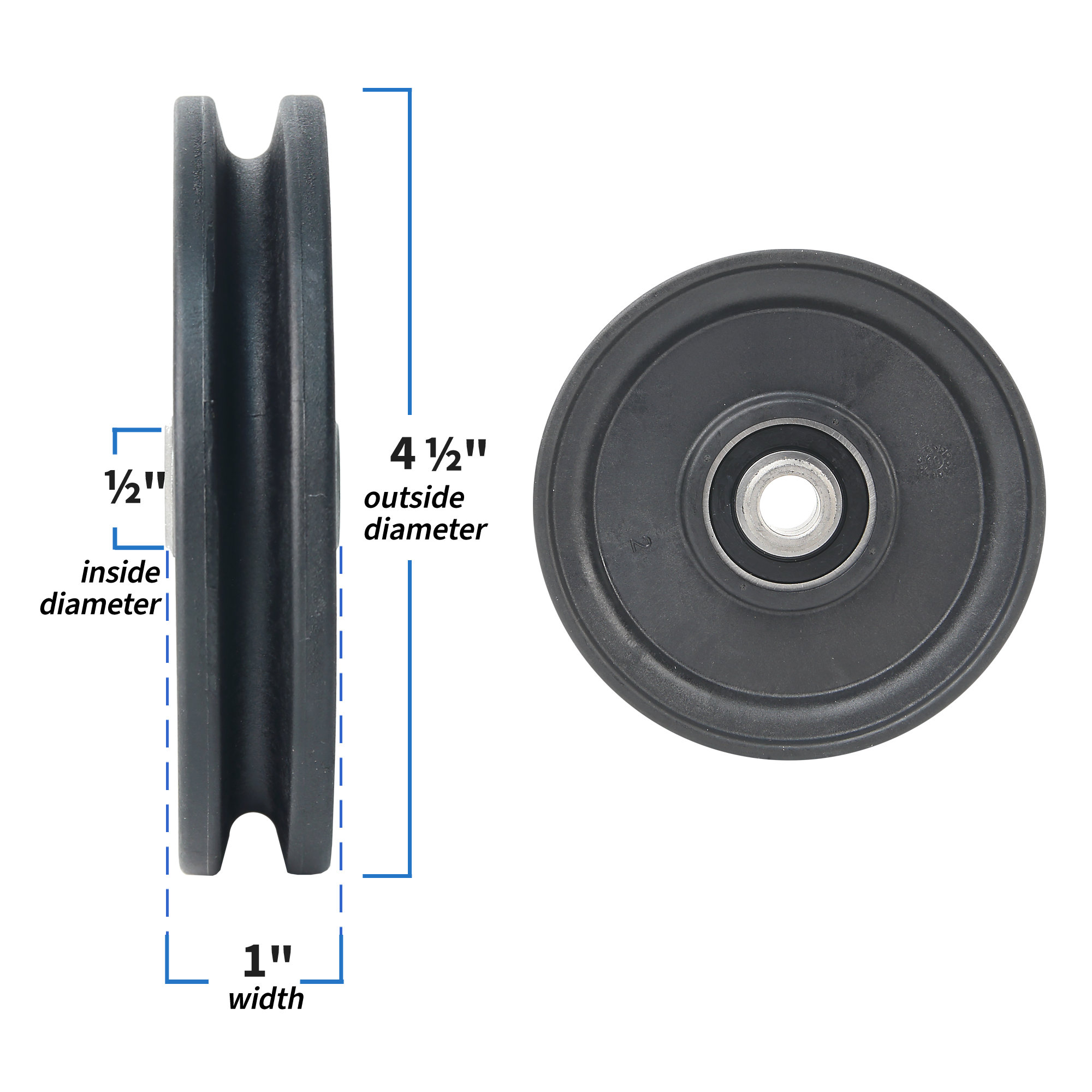 Pulley, 4 1/2 D X 1/2 ID Pulley, 4 1/2 D X 1/2 ID