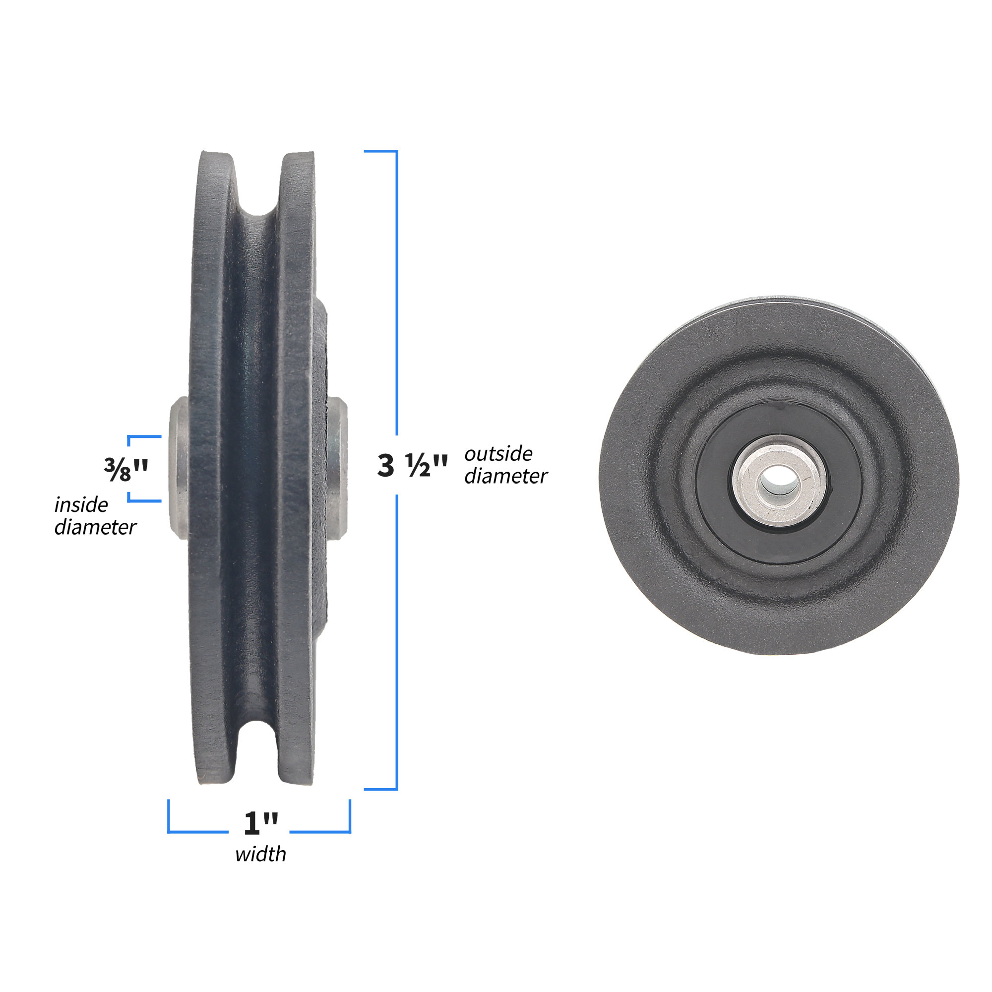 Cable Pulley, 3.5" Diameter with 3/8" Hole