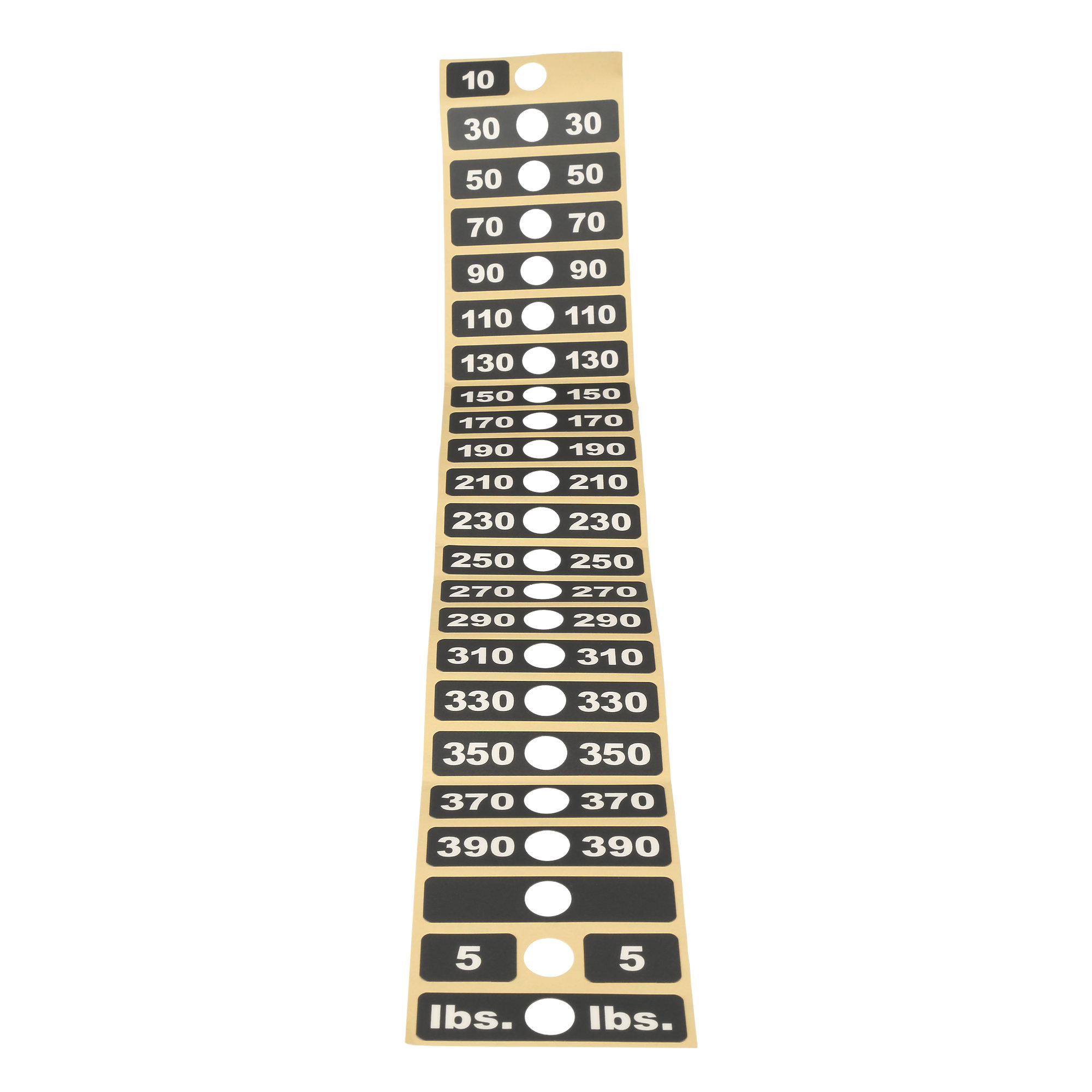 Weight Stack Label for 390lb Stack, LifeFitness
