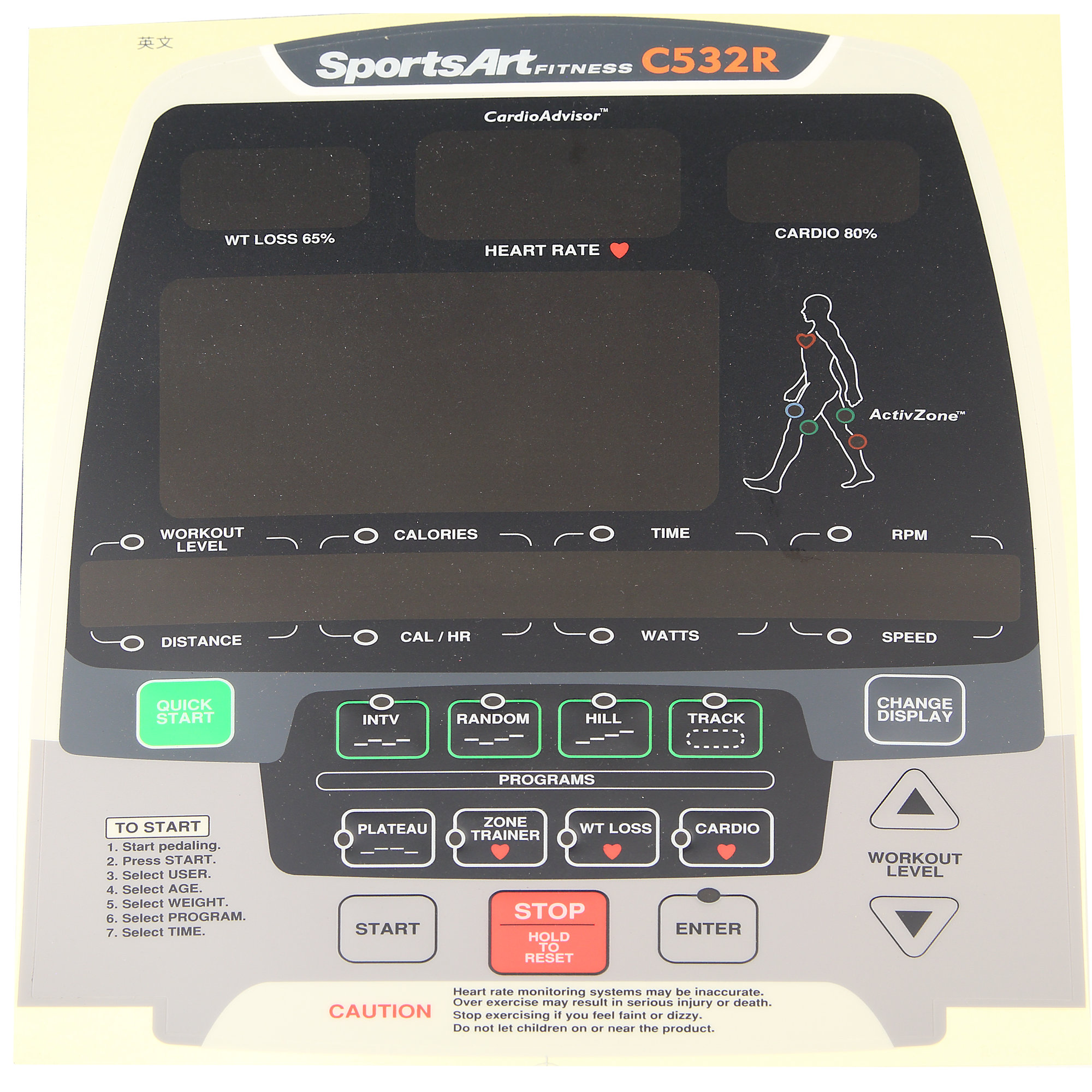 C532r Display Overlay, SportsArt