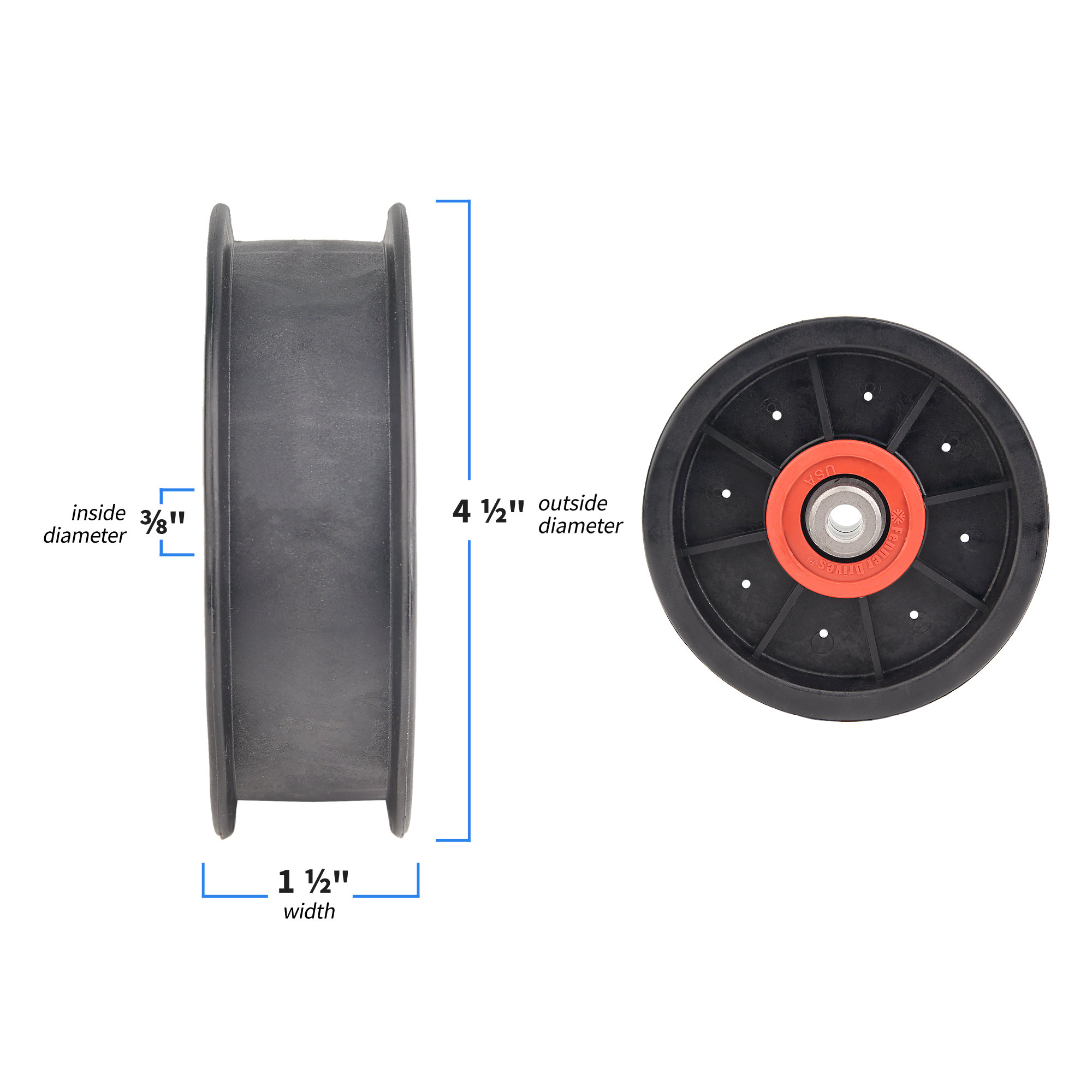 Pulley, Flat 4.5"